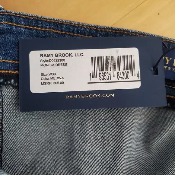 Ramy Brook Monica Button Front Midi Dress Medium Wash Denim Blue USA Size 38 New - Picture 11 of 11